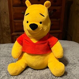 Disney Yellow Pooh Bear with Classic Red Shirt Toy Stuffed Animal Ages 2+